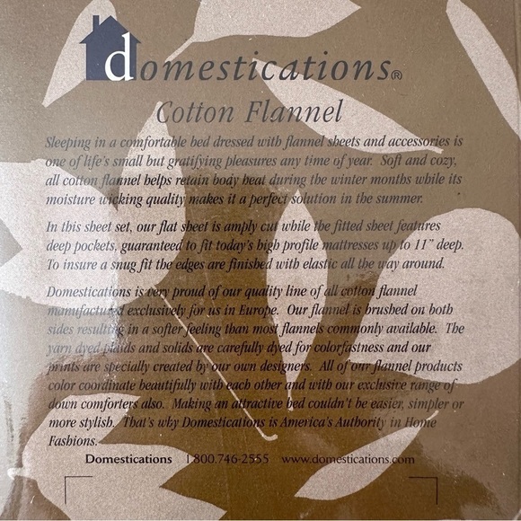 NWT Vintage domestications 100% COTTON FLANNEL Christmas Deer Brown TWIN SET - Picture 8 of 9